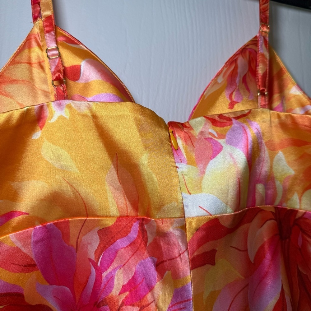 Boston Proper La Dolce Vita Floral Charmeuse Maxi Dress Size 8 - Picture 7 of 8